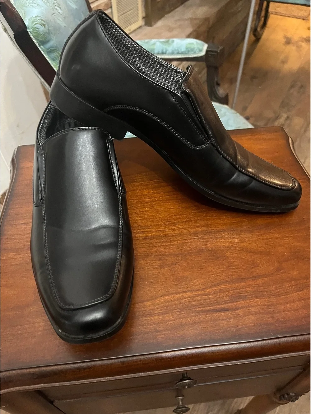 Perry Ellis Portfolio Rosen 2 Men's 10 Wide Black Slip On Dress Shoes Loafers